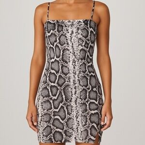SHEIN | Snake Print Bodycon Mini Dress | Size Small | Neutral White/Gray/Black